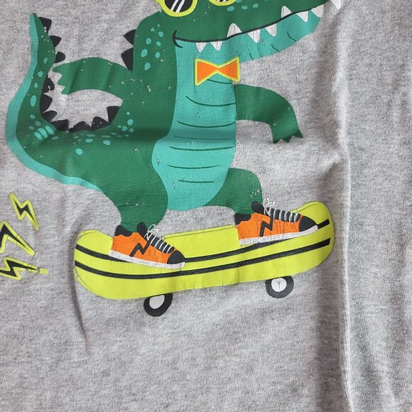 2/$15 Cat & Jack Pajama Set Gray SZ 8 Shorts Short Sleeves Alligator Skateboard - Picture 4 of 9